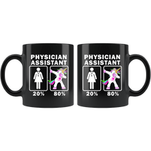 Load image into Gallery viewer, RobustCreative-Physician Assistant Dabbing Unicorn 20 80 Principle Superhero Girl Womens - 11oz Black Mug Medical Personnel Gift Idea
