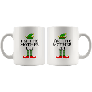 RobustCreative-Im The Mother Elf Matching Family Christmas - 11oz White Mug Christmas group green pjs costume Gift Idea