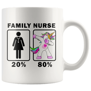 RobustCreative-Family Nurse Dabbing Unicorn 20 80 Principle Superhero Girl Womens - 11oz White Mug Medical Personnel Gift Idea