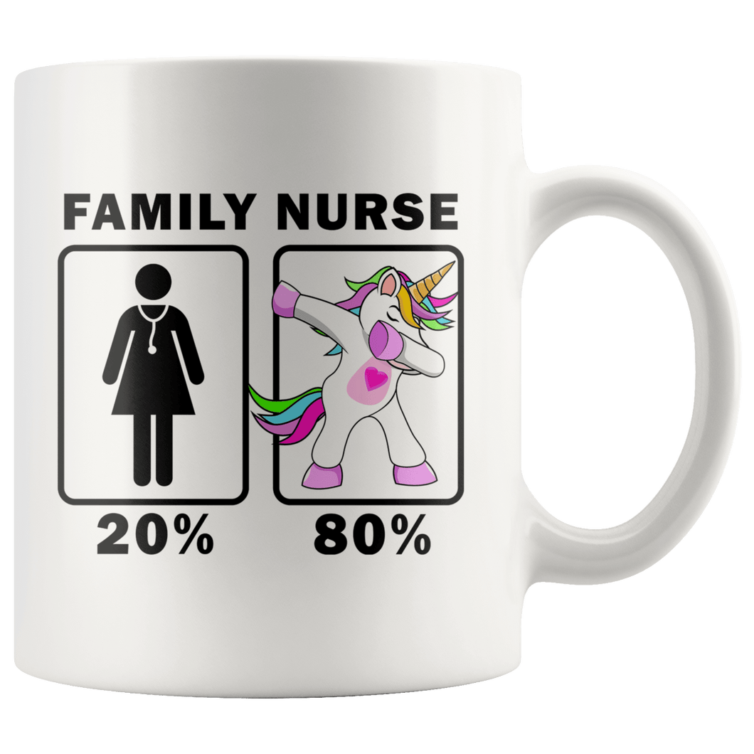 RobustCreative-Family Nurse Dabbing Unicorn 20 80 Principle Superhero Girl Womens - 11oz White Mug Medical Personnel Gift Idea