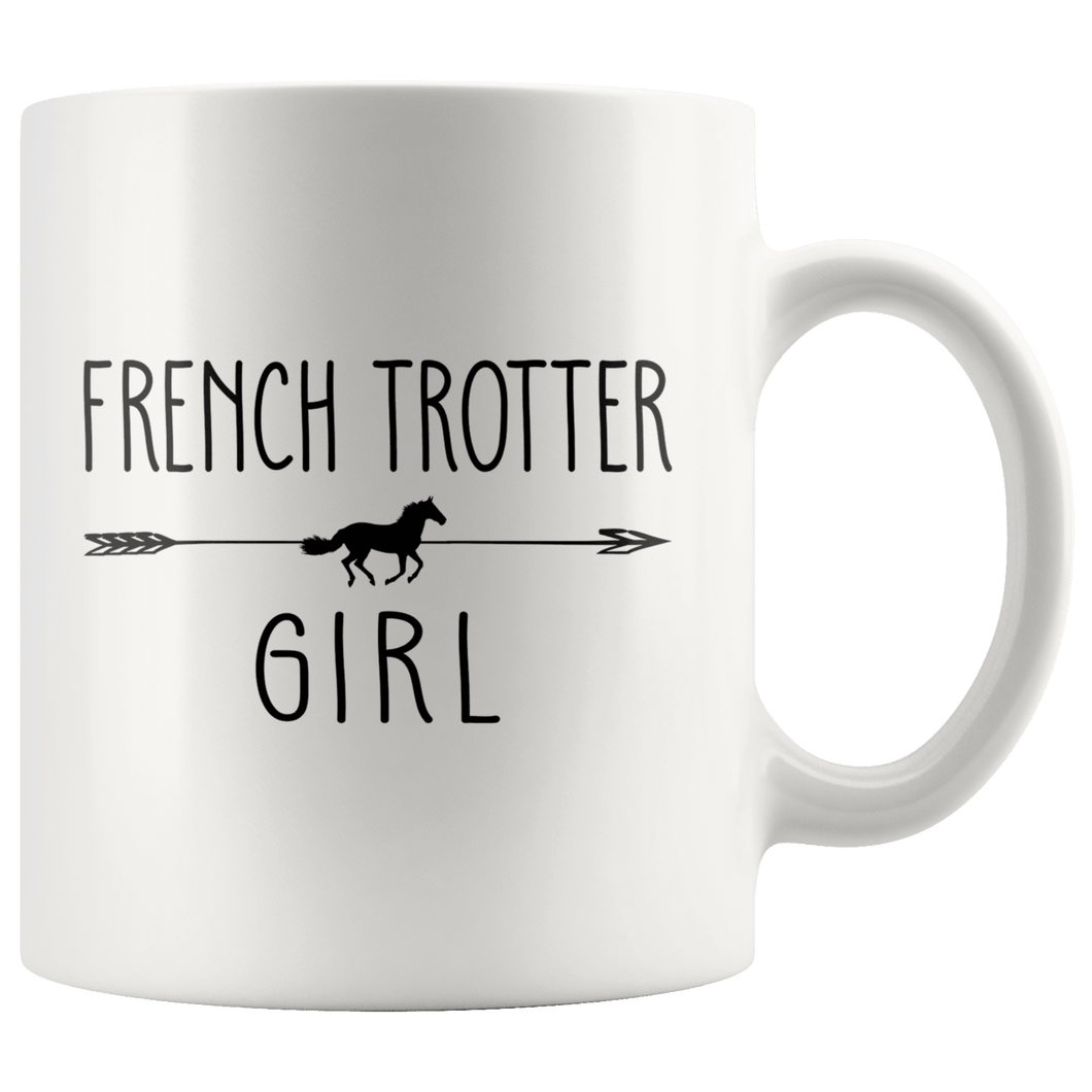 RobustCreative-French Trotter Horse Girl Gifts Horses Lover Riding Racing - 11oz White Mug Riding Lover Gift Idea