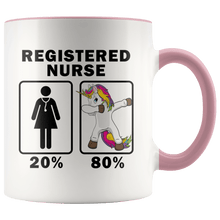 Load image into Gallery viewer, RobustCreative-Registered Nurse Dabbing Unicorn 80 20 Principle Superhero Girl Womens - 11oz Accent Mug Medical Personnel Gift Idea
