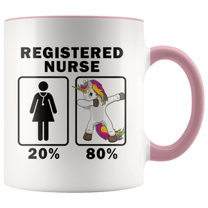 RobustCreative-Registered Nurse Dabbing Unicorn 80 20 Principle Superhero Girl Womens - 11oz Accent Mug Medical Personnel Gift Idea