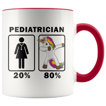 Load image into Gallery viewer, RobustCreative-Pediatrician Dabbing Unicorn 80 20 Principle Superhero Girl Womens - 11oz Accent Mug Medical Personnel Gift Idea
