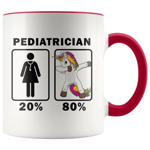 RobustCreative-Pediatrician Dabbing Unicorn 80 20 Principle Superhero Girl Womens - 11oz Accent Mug Medical Personnel Gift Idea