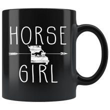 Load image into Gallery viewer, RobustCreative-Missouri Horse Girl Gifts Missourian Shape Country for women - 11oz Black Mug Racing Lover Gift Idea
