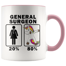 Load image into Gallery viewer, RobustCreative-General Surgeon Dabbing Unicorn 80 20 Principle Superhero Girl Womens - 11oz Accent Mug Medical Personnel Gift Idea
