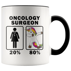 RobustCreative-Oncology Surgeon Dabbing Unicorn 80 20 Principle Superhero Girl Womens - 11oz Accent Mug Medical Personnel Gift Idea