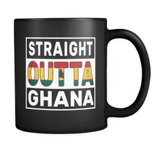 Load image into Gallery viewer, RobustCreative-Straight Outta Ghana - Ghanaian Flag 11oz Funny Black Coffee Mug - Independence Day Family Heritage - Women Men Friends Gift - Both Sides Printed (Distressed)
