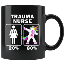 Load image into Gallery viewer, RobustCreative-Trauma Nurse Dabbing Unicorn 20 80 Principle Superhero Girl Womens - 11oz Black Mug Medical Personnel Gift Idea
