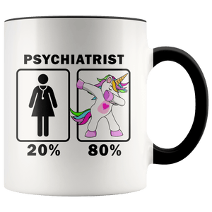 RobustCreative-Psychiatrist Dabbing Unicorn 20 80 Principle Superhero Girl Womens - 11oz Accent Mug Medical Personnel Gift Idea