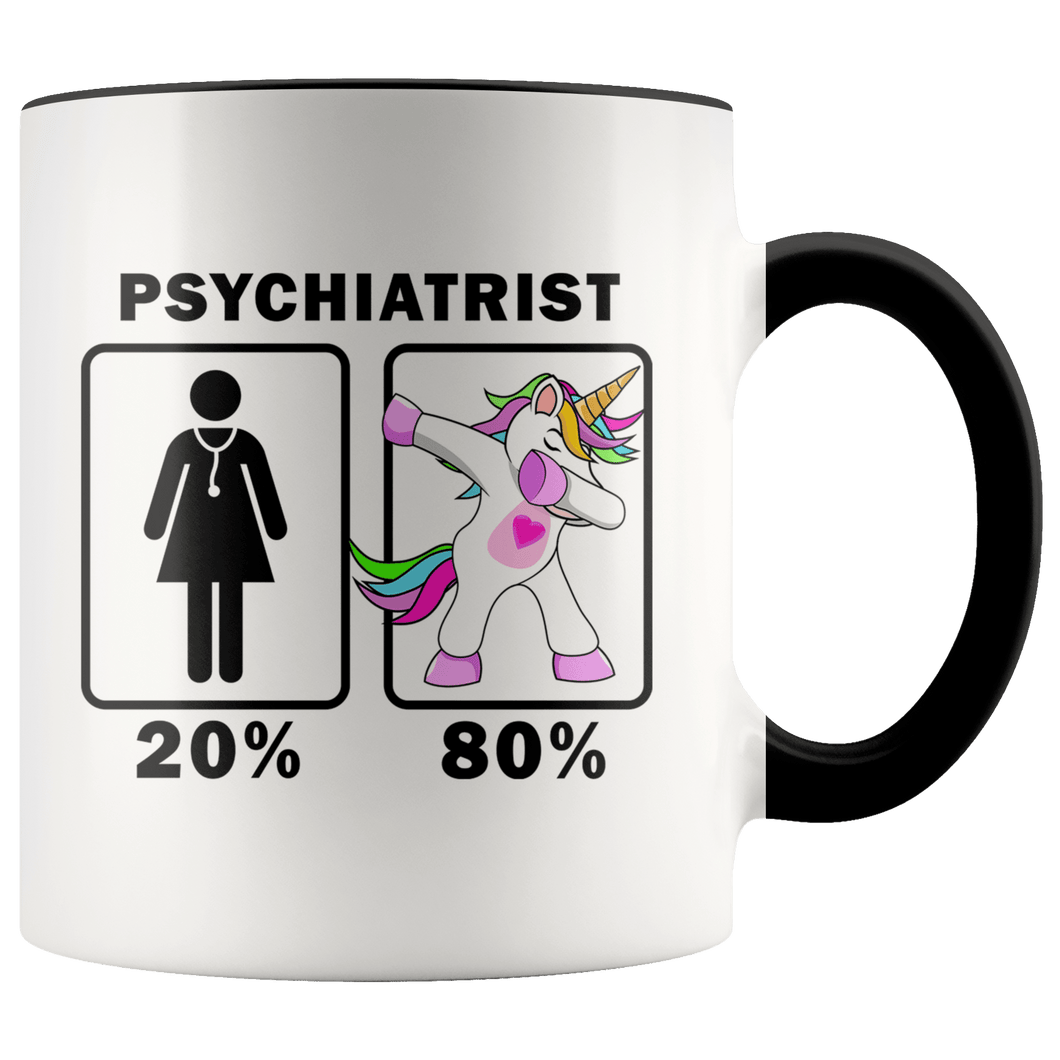 RobustCreative-Psychiatrist Dabbing Unicorn 20 80 Principle Superhero Girl Womens - 11oz Accent Mug Medical Personnel Gift Idea