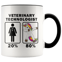 Load image into Gallery viewer, RobustCreative-Veterinary Technologist Dabbing Unicorn 80 20 Principle Superhero Girl Womens - 11oz Accent Mug Medical Personnel Gift Idea
