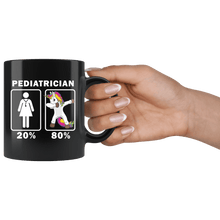 Load image into Gallery viewer, RobustCreative-Pediatrician Dabbing Unicorn 80 20 Principle Superhero Girl Womens - 11oz Black Mug Medical Personnel Gift Idea
