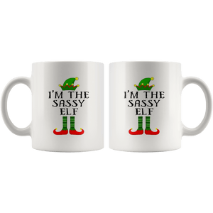 RobustCreative-Im The Sassy Elf Matching Family Christmas - 11oz White Mug Christmas group green pjs costume Gift Idea