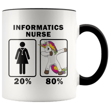 Load image into Gallery viewer, RobustCreative-Informatics Nurse Dabbing Unicorn 80 20 Principle Superhero Girl Womens - 11oz Accent Mug Medical Personnel Gift Idea
