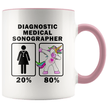 Load image into Gallery viewer, RobustCreative-Diagnostic Medical Sonographer Dabbing Unicorn 20 80 Principle Superhero Girl Womens - 11oz Accent Mug Medical Personnel Gift Idea
