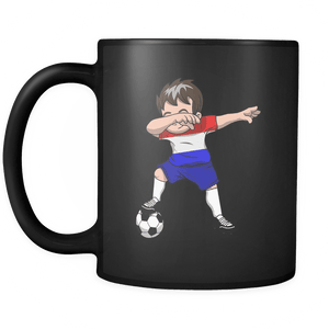 RobustCreative-Dabbing Soccer Boys Netherlands Dutch Amsterdam Gift National Soccer Tournament Game 11oz Black Coffee Mug ~ Both Sides Printed