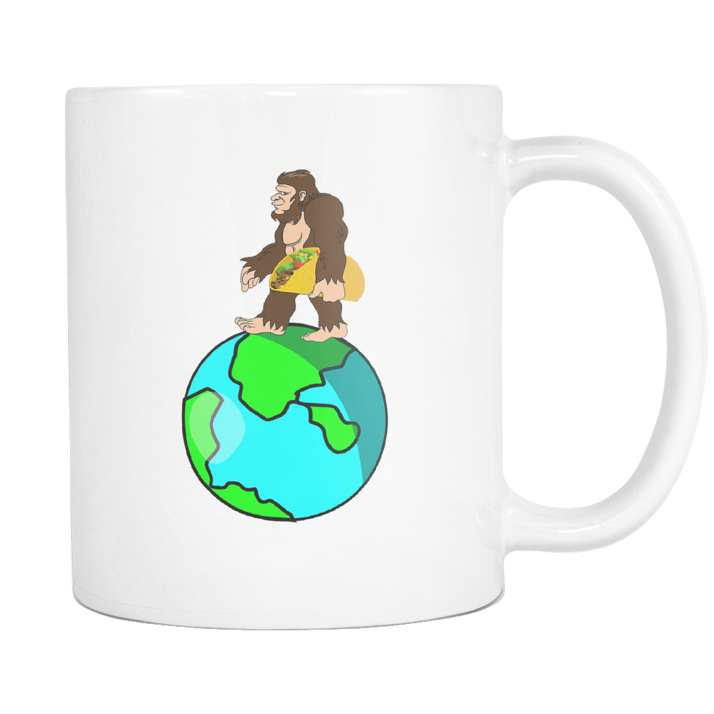 RobustCreative-Bigfoot Earth Day Tacos - Cinco De Mayo Mexican Fiesta - No Siesta Mexico Party - 11oz White Funny Coffee Mug Women Men Friends Gift ~ Both Sides Printed