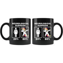 Load image into Gallery viewer, RobustCreative-Neurological Surgeon Dabbing Unicorn 80 20 Principle Superhero Girl Womens - 11oz Black Mug Medical Personnel Gift Idea
