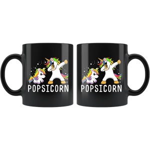 RobustCreative-Popsicorn Unicorn Grandpa Kawaii Pops Dabbing Black 11oz Mug Gift Idea