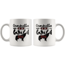 Load image into Gallery viewer, RobustCreative-Strong Grandmother of the Wild One Wolf 1st Birthday - 11oz White Mug red black plaid pajamas Gift Idea

