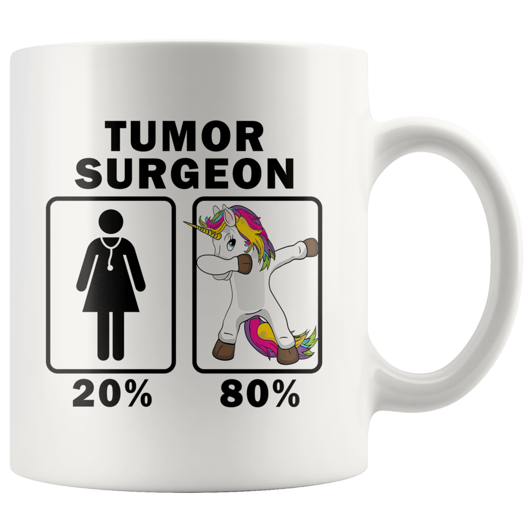 RobustCreative-Tumor Surgeon Dabbing Unicorn 80 20 Principle Superhero Girl Womens - 11oz White Mug Medical Personnel Gift Idea