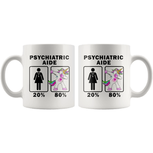 RobustCreative-Psychiatric Aide Dabbing Unicorn 20 80 Principle Superhero Girl Womens - 11oz White Mug Medical Personnel Gift Idea