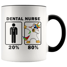 Load image into Gallery viewer, RobustCreative-Dental Nurse Dabbing Unicorn 80 20 Principle Graduation Gift Mens - 11oz Accent Mug Medical Personnel Gift Idea
