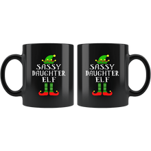 Load image into Gallery viewer, RobustCreative-Im The Sassy Daughter Elf Family Matching Outfits PJ - 11oz Black Mug Christmas group green pjs costume Gift Idea
