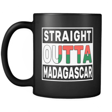 Load image into Gallery viewer, RobustCreative-Straight Outta Madagascar - Malagasy Flag 11oz Funny Black Coffee Mug - Independence Day Family Heritage - Women Men Friends Gift - Both Sides Printed (Distressed)
