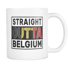 Load image into Gallery viewer, RobustCreative-Straight Outta Belgium - Belgian Flag 11oz Funny White Coffee Mug - Independence Day Family Heritage - Women Men Friends Gift - Both Sides Printed (Distressed)
