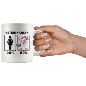 RobustCreative-Veterinarian Dabbing Unicorn 20 80 Principle Superhero Girl Womens - 11oz White Mug Medical Personnel Gift Idea