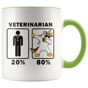 RobustCreative-Veterinarian Dabbing Unicorn 80 20 Principle Graduation Gift Mens - 11oz Accent Mug Medical Personnel Gift Idea