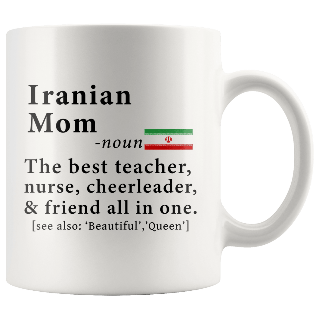 RobustCreative-Iranian Persian Mom Definition Iran Flag Mothers Day - 11oz White Mug family reunion gifts Gift Idea