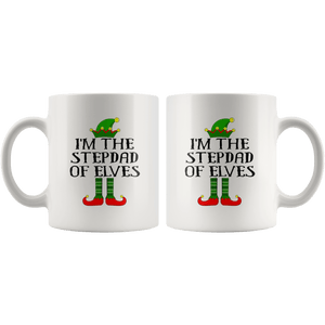 RobustCreative-Im The Stepdad of Elves Family Matching Elf Outfits PJ - 11oz White Mug Christmas group green pjs costume Gift Idea