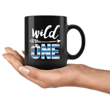 Load image into Gallery viewer, RobustCreative-Greece Wild One Birthday Outfit 1 Greek Flag Black 11oz Mug Gift Idea
