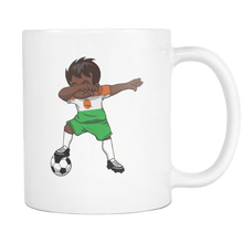 Load image into Gallery viewer, RobustCreative-Dabbing Soccer Boy Niger Nigerien Niamey Gifts National Soccer Tournament Game 11oz White Coffee Mug ~ Both Sides Printed
