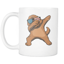 Load image into Gallery viewer, RobustCreative-Dabbing Goldendoodle Dog America Flag - Patriotic Merica Murica Pride - 4th of July USA Independence Day - 11oz White Funny Coffee Mug Women Men Friends Gift ~ Both Sides Printed
