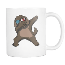 Load image into Gallery viewer, RobustCreative-Dabbing Labradoodle Dog America Flag - Patriotic Merica Murica Pride - 4th of July USA Independence Day - 11oz White Funny Coffee Mug Women Men Friends Gift ~ Both Sides Printed
