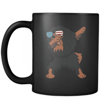 Load image into Gallery viewer, RobustCreative-Dabbing Tibetan Mastiff Dog America Flag - Patriotic Merica Murica Pride - 4th of July USA Independence Day - 11oz Black Funny Coffee Mug Women Men Friends Gift ~ Both Sides Printed
