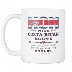 RobustCreative-Best Mom Ever with Costa Rican Roots - Costa Rica Flag 11oz Funny White Coffee Mug - Mothers Day Independence Day - Women Men Friends Gift - Both Sides Printed (Distressed)
