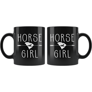 RobustCreative-South Carolina Horse Girl Gifts Carolinian Shape Country for women - 11oz Black Mug Riding Lover Gift Idea