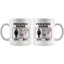 Load image into Gallery viewer, RobustCreative-Pediatric Nurse Dabbing Unicorn 20 80 Principle Superhero Girl Womens - 11oz White Mug Medical Personnel Gift Idea
