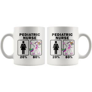 RobustCreative-Pediatric Nurse Dabbing Unicorn 20 80 Principle Superhero Girl Womens - 11oz White Mug Medical Personnel Gift Idea