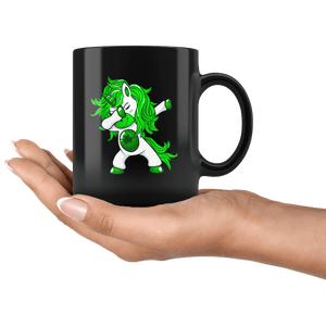 RobustCreative-Lepricorn  Dabbing Unicorn Leprechaun St Patricks Day Black 11oz Mug Gift Idea