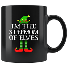 Load image into Gallery viewer, RobustCreative-Im The Stepmom of Elves Family Matching Elf Outfits PJ - 11oz Black Mug Christmas group green pjs costume Gift Idea
