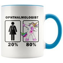 Load image into Gallery viewer, RobustCreative-Ophthalmologist Dabbing Unicorn 20 80 Principle Superhero Girl Womens - 11oz Accent Mug Medical Personnel Gift Idea
