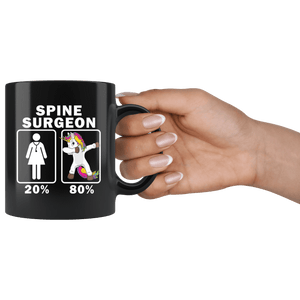 RobustCreative-Spine Surgeon Dabbing Unicorn 80 20 Principle Superhero Girl Womens - 11oz Black Mug Medical Personnel Gift Idea