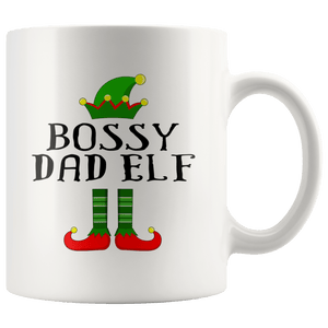 RobustCreative-Im The Bossy Dad Elf Family Matching Outfits PJ - 11oz White Mug Christmas group green pjs costume Gift Idea